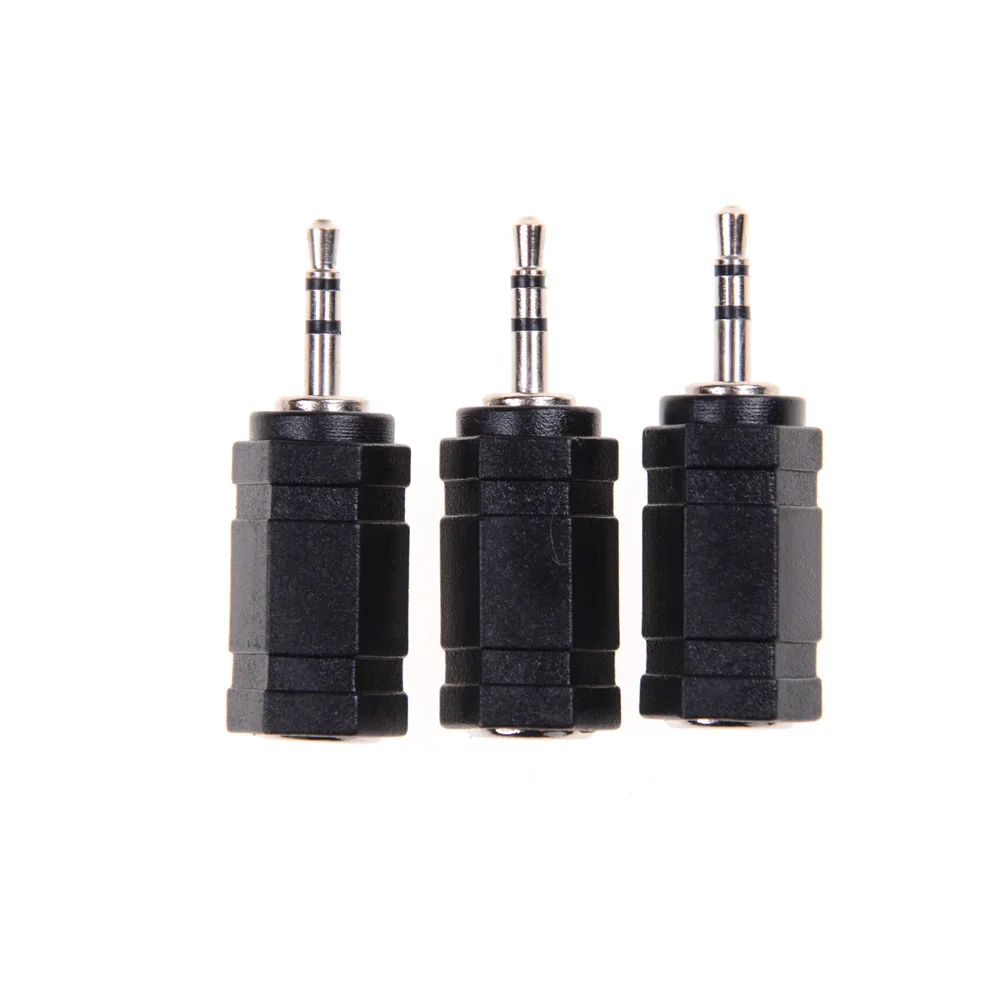

3 PCS Black 2.5mm Male to 3.5mm Female Audio Stereo headphones Adapter Plug