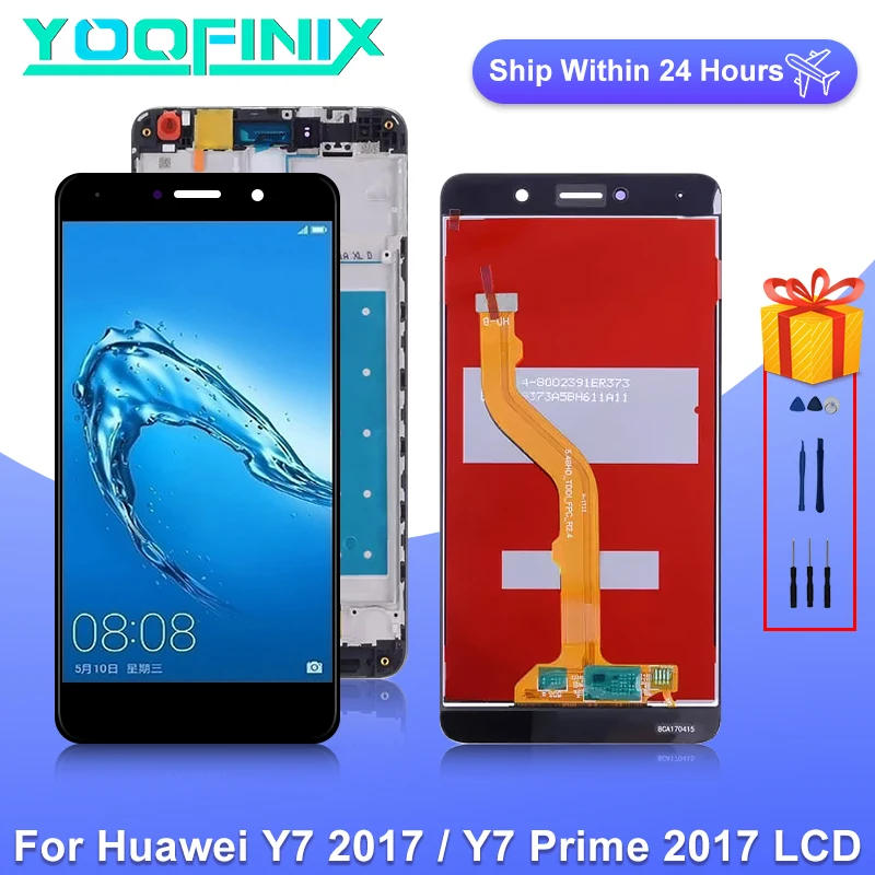

ЖК-дисплей 5,5 дюйма для Huawei Y7 2017 с сенсорным экраном и дигитайзером для Y7 Prime, ЖК-дисплей Holly 4 Plus Enjoy 7 Plus, запасные части