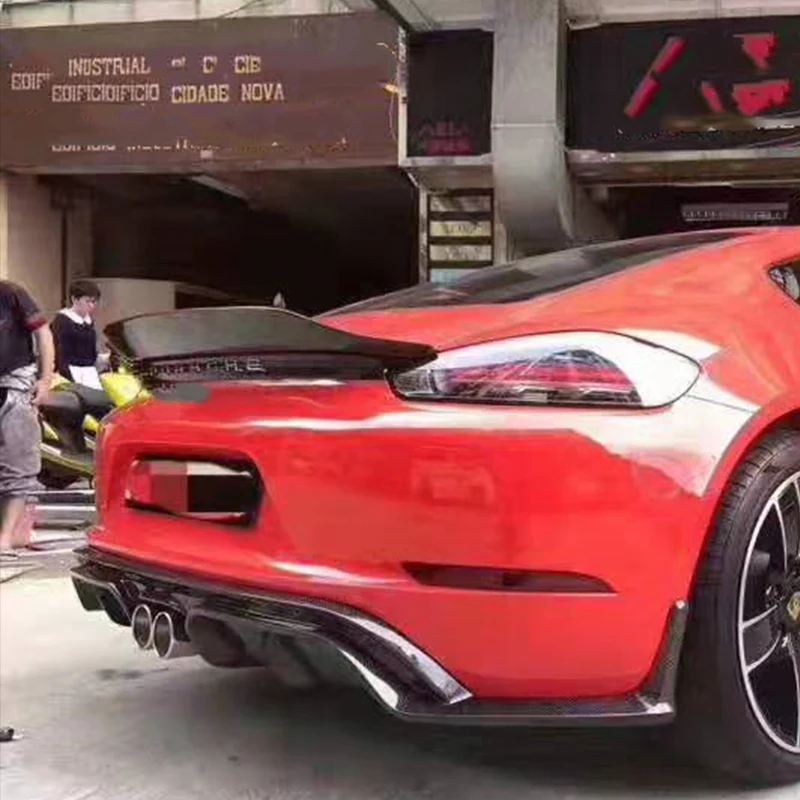 

For Porsche Cayman 718 Boxster Spoiler 2017 18 19 Year Rear Wing Sport Body Kit Accessories Glossy Real Carbon Fiber