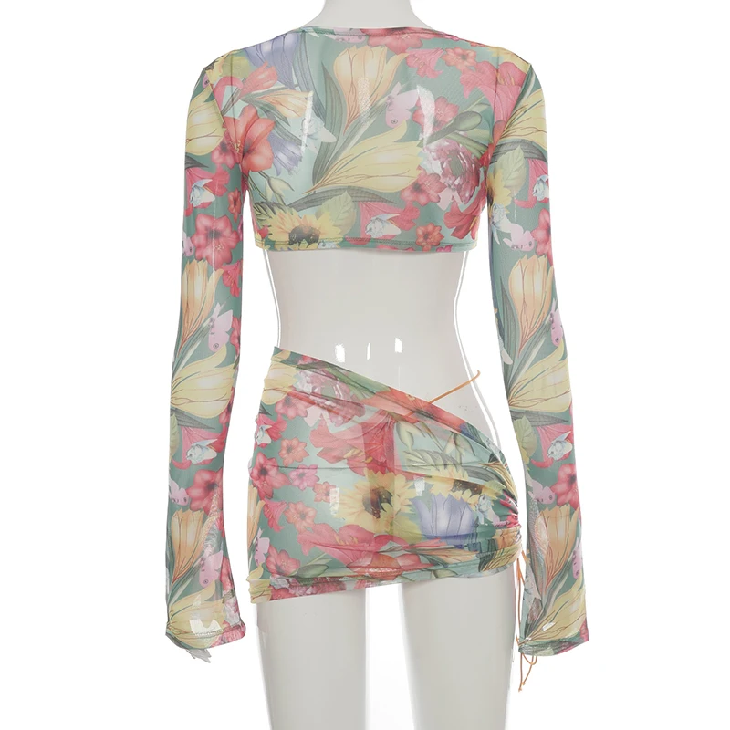 

New 2021 beach suitTwo piece set New Cookie Stamp Set Printed Attractive and Sexy with Women's Skirts and Sexy Summer Set TOPS