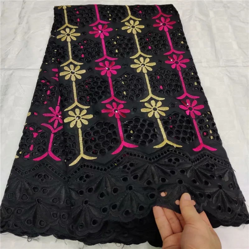 Черная желтая швейцарская вуаль кружева 2019 африканская кружевная ткань белая