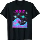 2021 Летняя мужская футболка из хлопка японская волнистая Ретро НЛО Vaporwave отаку Synthwave эстетическое высокое качество Графические футболки S-3XL