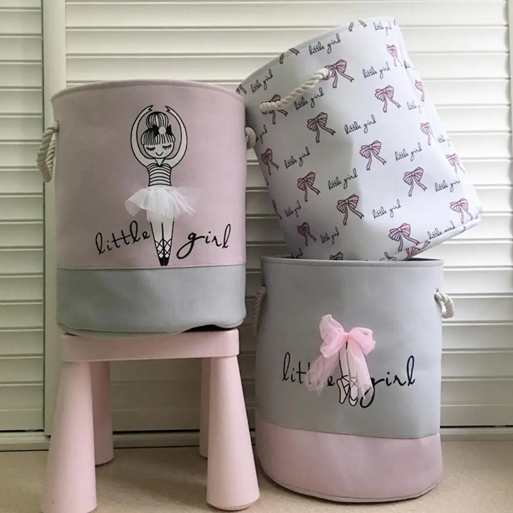 Складная корзина для белья органайзер балетка девушек с принтом в виде банта