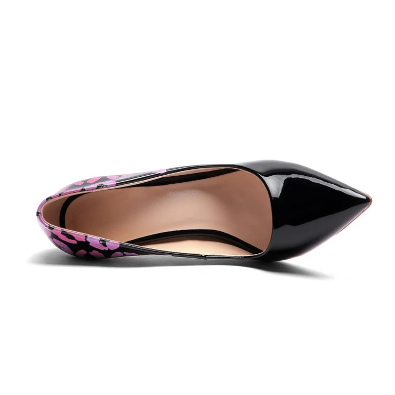 

Ladies Graffiti High Heel Pointed Toe Shoes Lip Pattern Classic Luxury Brand Pumps 8cm 10cm 12cm Stiletto Wedding Shoes 35-43