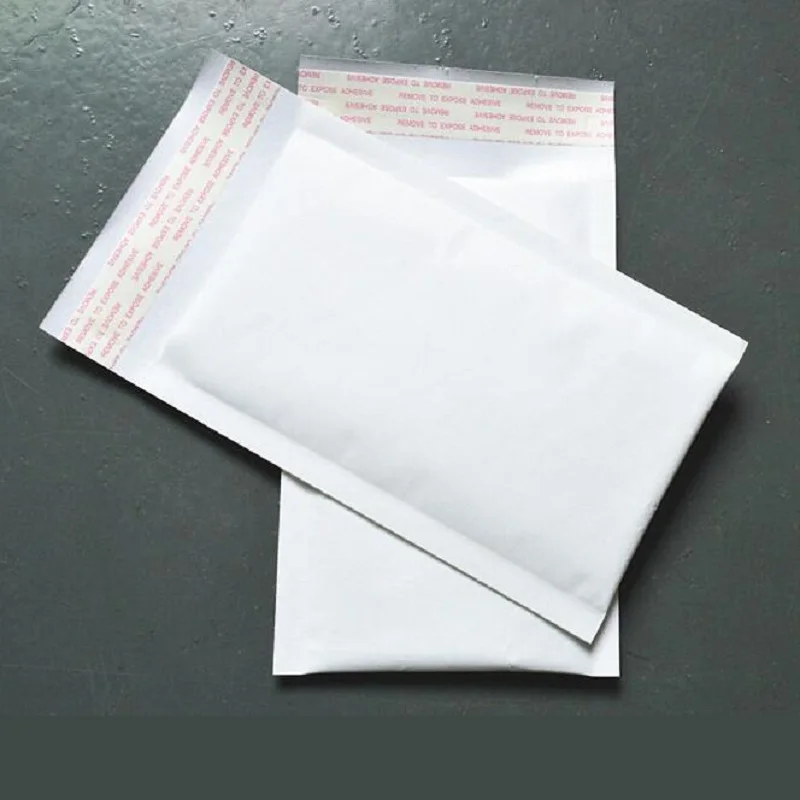 100PCS White Kraft Bubble Mailers Padded Envelopes Shipping Bags Self Seal High Quality Business School Office Supplies