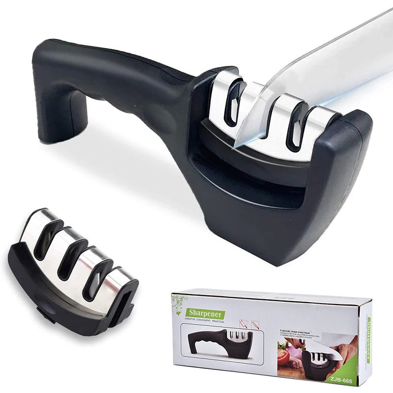 Профессиональная точилка для ножей кухонная ручная трехступенчатая