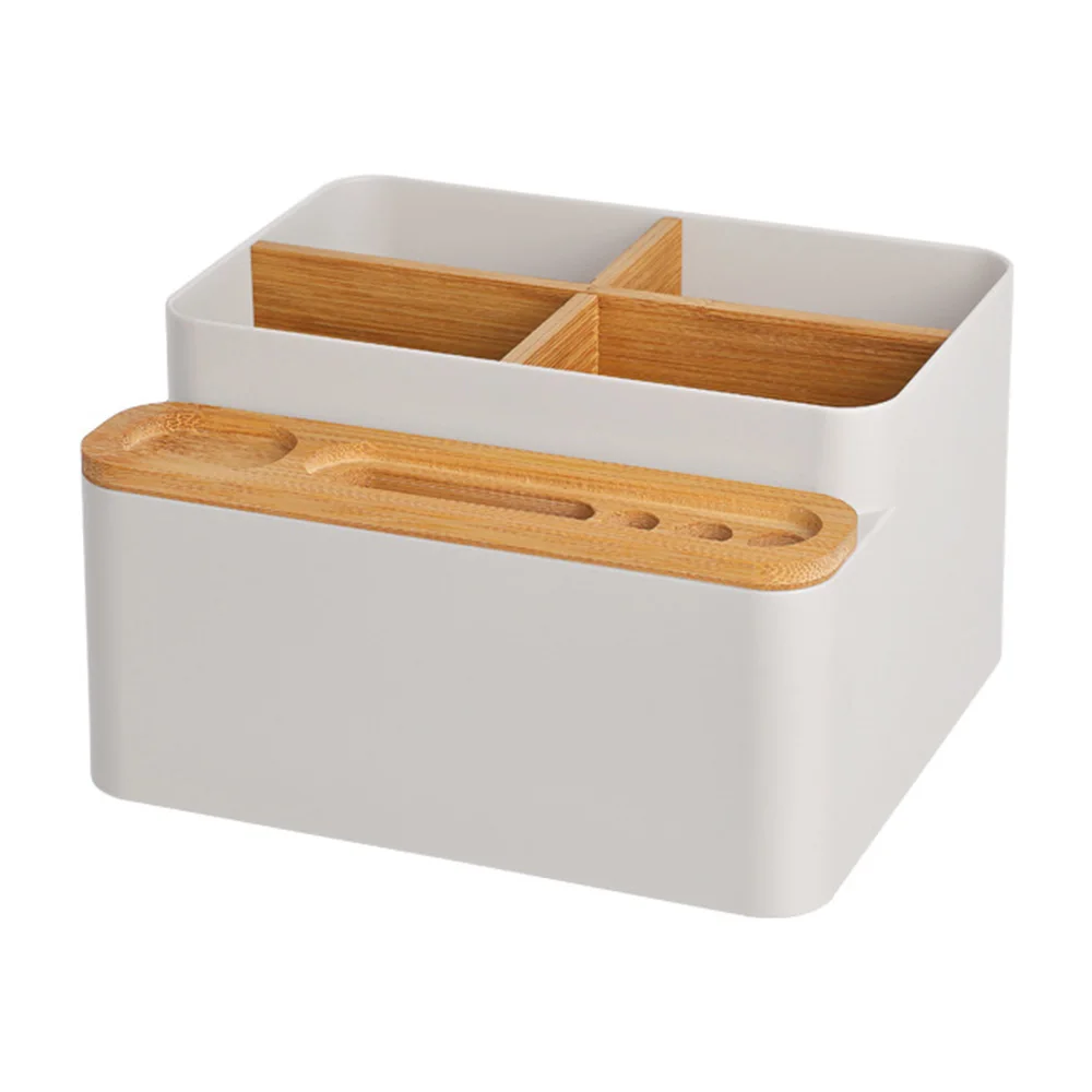 

Multifunction Desktop Storage Box PP Material Detachable Storage Holder Cosmetics Remote Control Pen Home Desk Organizer