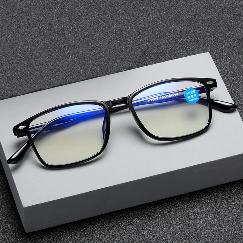 

Ultralight Square Anti-blue Light Presbyopic Glasses For Men Women Reading Glasses Eyeglasses +100 +150 +200 +250 +300 +350