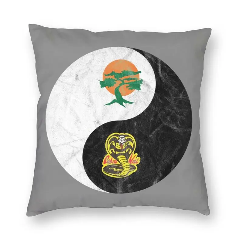 

Miyagi Do Cobra Kai Yin Yang Design Cushion Cover The Karate Kid Floor Pillow Case for Car Custom Pillowcase Home Decorative