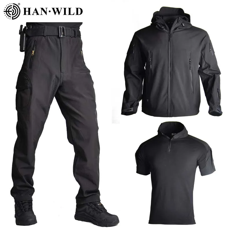 Shark Skin Soft Shell Jacket Pants Shirts Military Uniform Camouflage Tactical Suit Army Clothes Hiking Jackets Waterproof