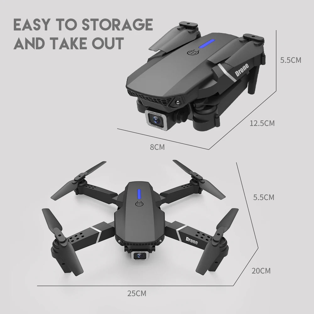 Мини-Дрон с двойной камерой 4K HD Wi-Fi FPV фиксированная высота защита от помех Follow Me