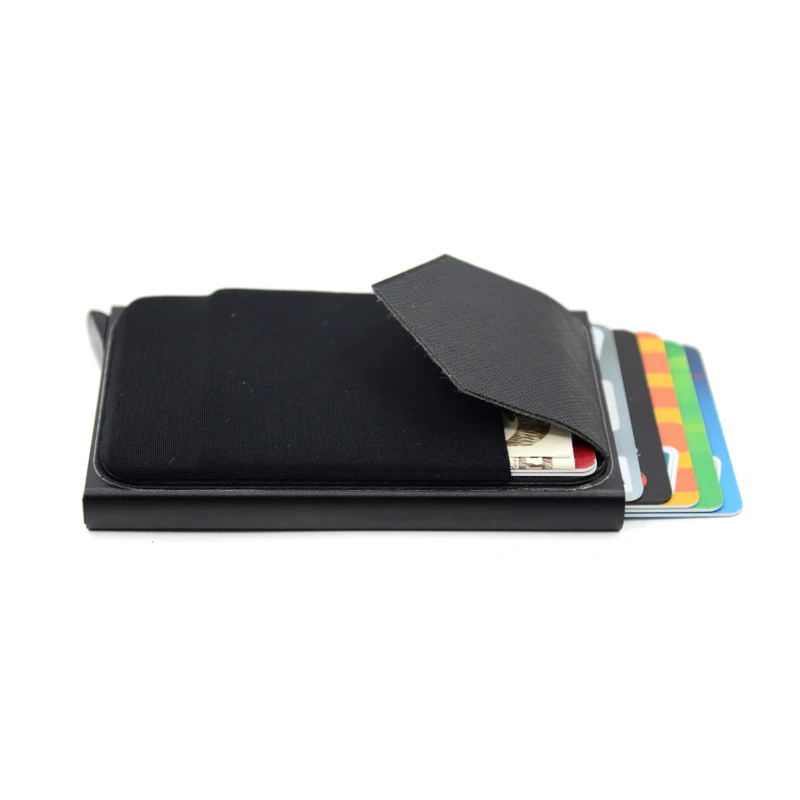 YUECIMIE Thin Pop-out RFID Metal Card Holder Slim Aluminum Wallet Elasticity Back Pouch ID Credit Card Holder Travel Cardholder