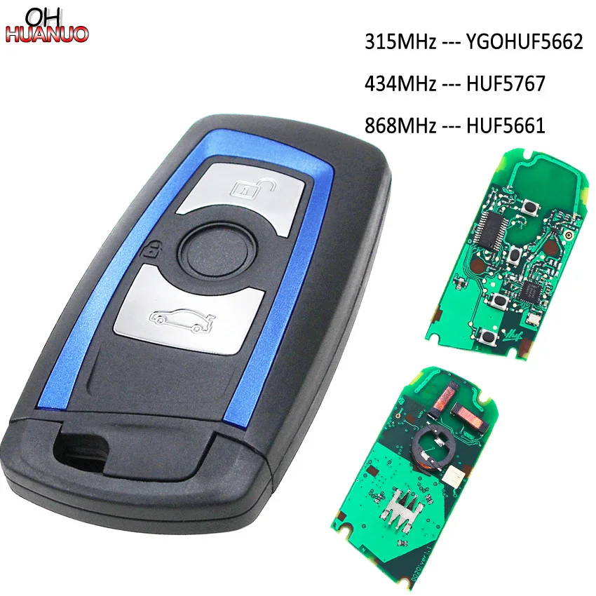 3 кнопки умный дистанционный ключ 315MHz 434MHz 868MHz для 2009-2016 BMW 5 7 F серии FEM/BDC CAS4 + синий |