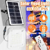 60w solar flood light smd2835 garden wall lamp ip65 waterproof lighting remote control