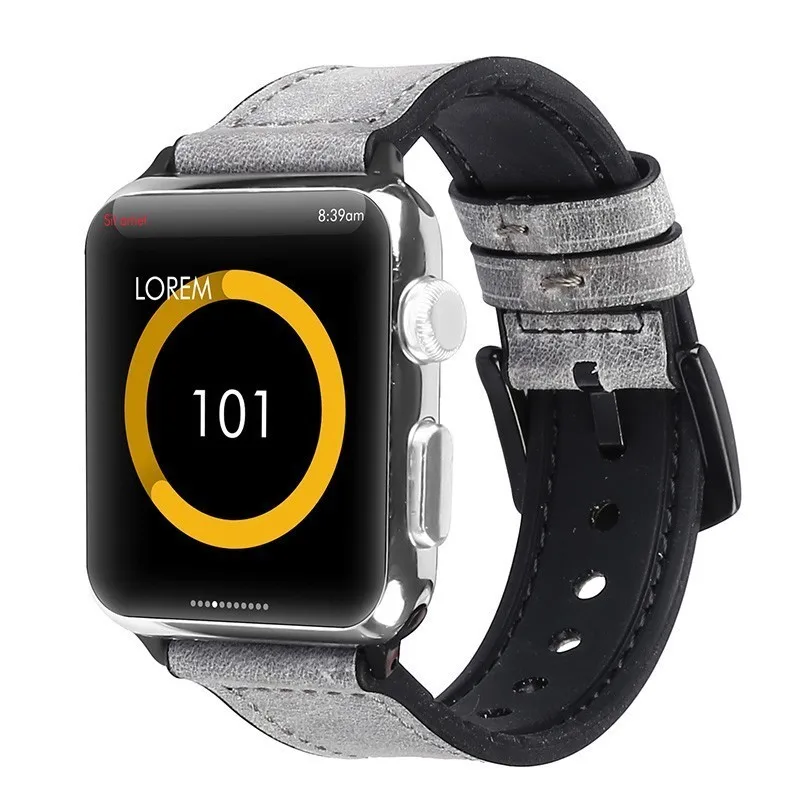 Кожаный силиконовый ремешок для apple watch 44 мм серия 4 3 2 1 ремешок для iwatch 38 мм 42 мм браслет умные аксессуары замена запястья