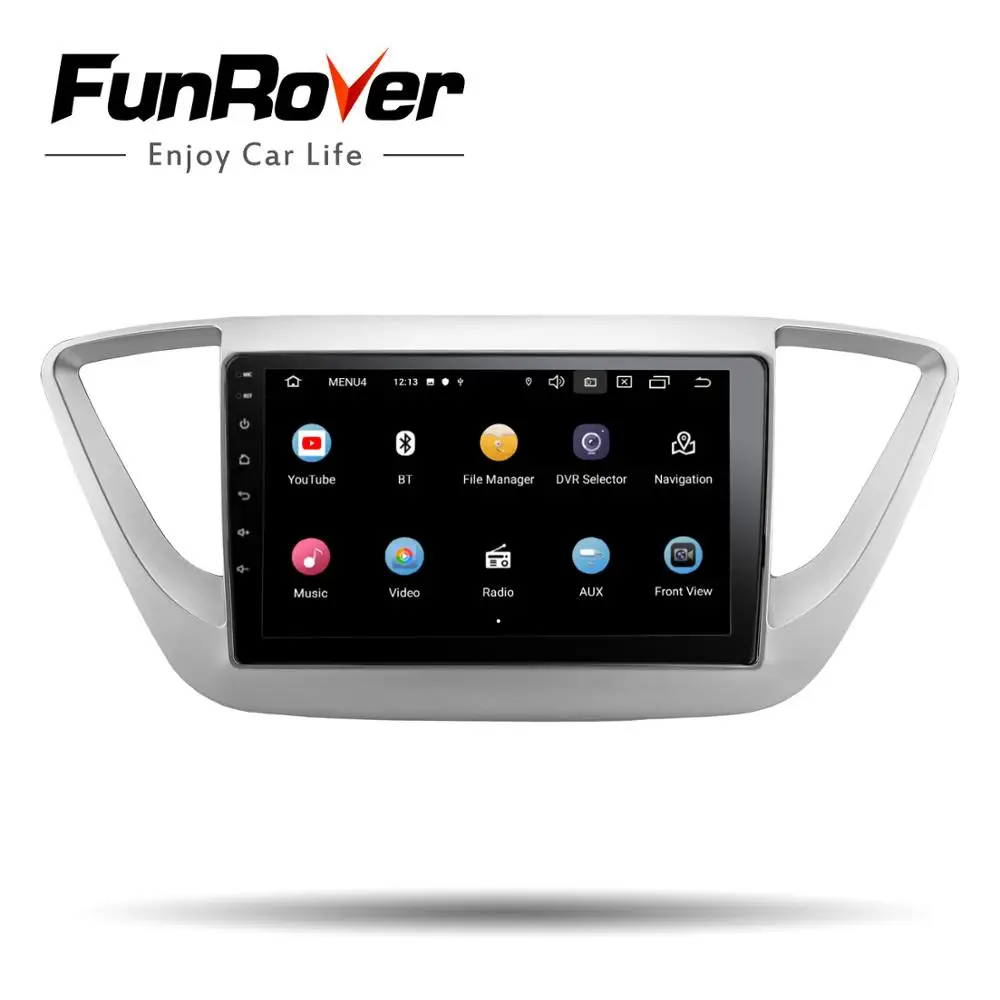Funrover 2.5D + IPS 2 din Автомобильный мультимедийный плеер Android 9 0 навигация для Hyundai Verna
