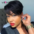 Искусственные прямые волосы Remy, бразильские волосы для черных женщин, парики машинной работы черного цвета, дешевый безклеевой парик