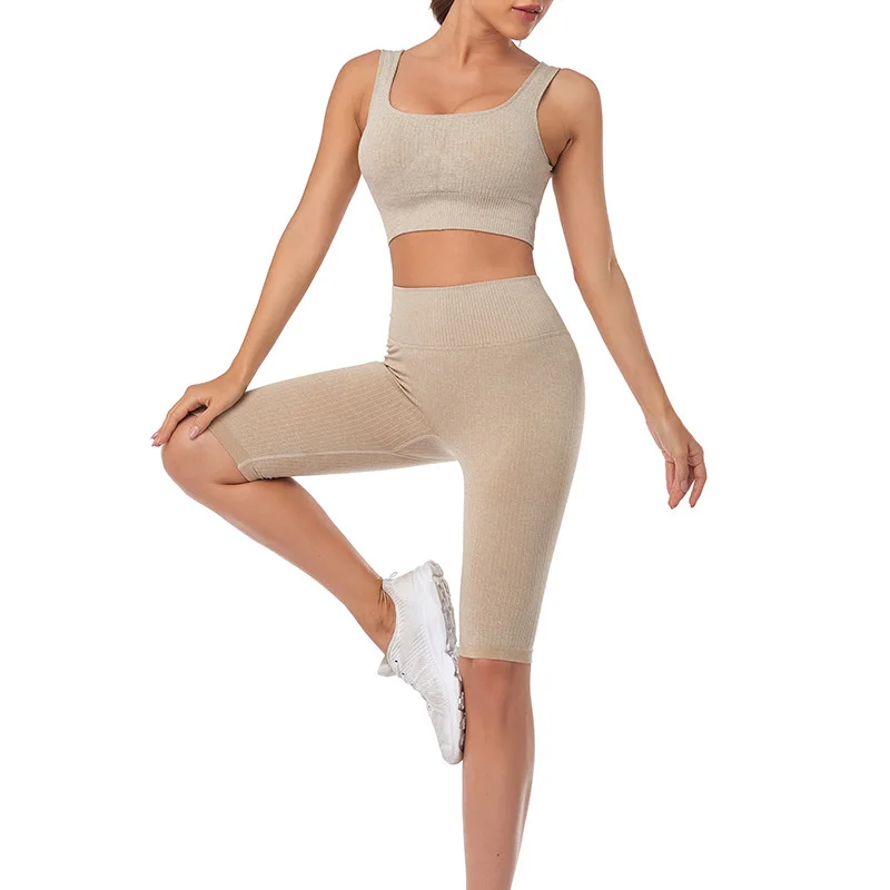 Seamless Women Yoga Set Workout Sportswear Gym Clothing Fitness Long Sleeve Crop Top High Waist Leggings Sports Suits