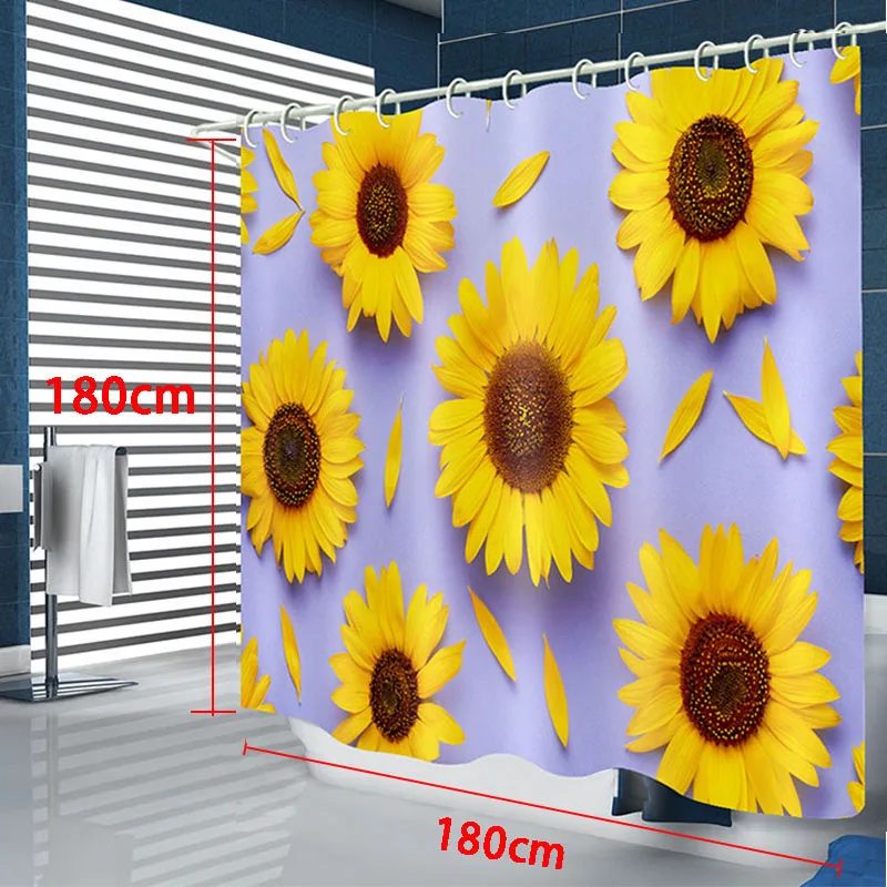 Новый 2020 новейший набор для ванной занавески душа принт подсолнечника коврик