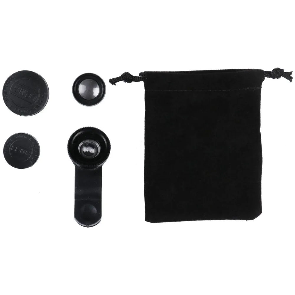 Универсальный Рыбий глаз 3в1 + зажим объектив камеры смартфона широкоугольный