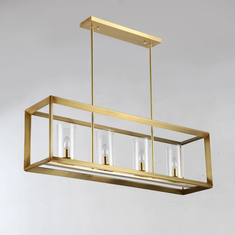 구매 모든 구리 간단한 포스트 모던 레스토랑 바 샹들리에 크리 에이 티브 직사각형 유리 샹들리에 저렴한 모든 구리 간단한 포스트 모던 레스토랑 바 샹들리에 크리 에이 티브 직사각형 유리 샹들리에
