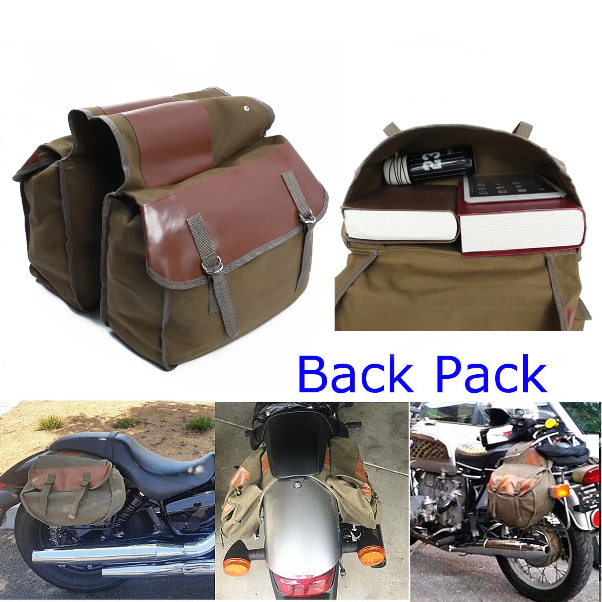 Tail Saddle Bag Back Pack for Haley Sportster Honda Suzuki Luggage Saddlebag | Автомобили и мотоциклы