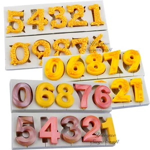 Силиконовая форма для украшение для торта С Днем Рождения с цифрами и леденцами, форма для помадки, инструменты для украшения тортов, форма для шоколадной мастики