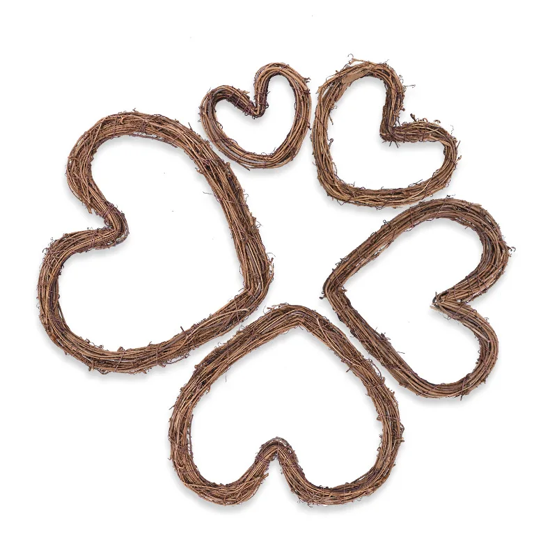 Натуральный ротанговый венок сделай сам натуральный в форме сердца висячие