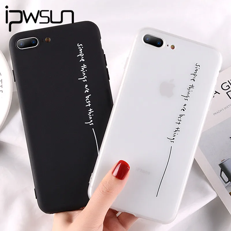 IPSWOO чехол для телефона с буквенным узором iPhone 11 Pro Max X XS XR Xs Ультратонкий Мягкий