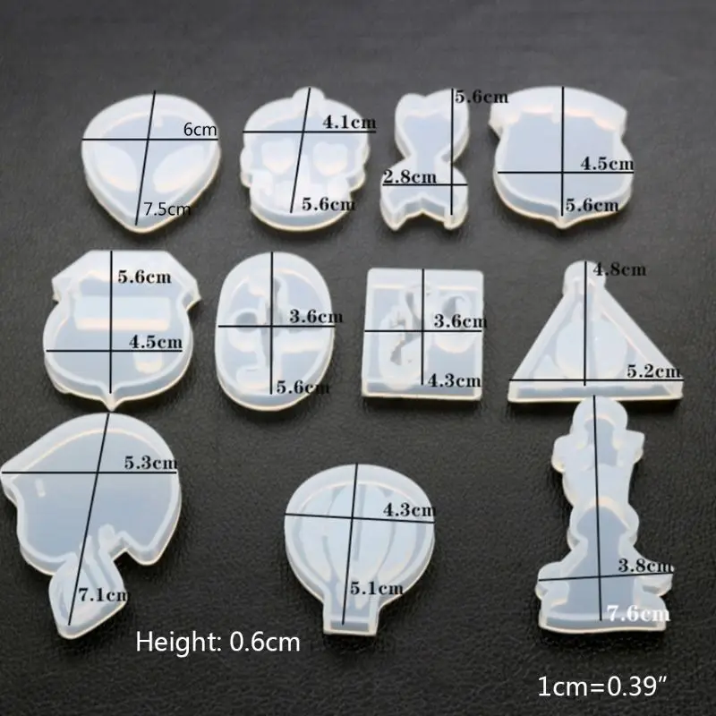 

High Mirror DIY Crystal Epoxy Silicone Mold Handmade Pendant Keychain Making Hot Air Balloon Triangle Shape Molds