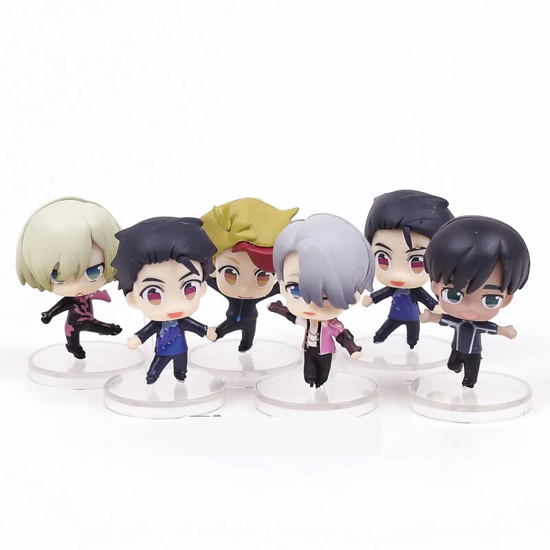 

6 Stks/set Yuri on Ice Hand-made Mini Figurines Exquisitely Boxed Puppets Anime Figurine Movie&TV Finished Goods Model PVC Japan