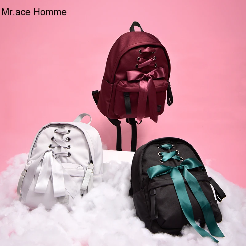 

Mr.ace Homme Red Bow Cute Backpack Women College Bag For Girls Kawaii Laptop School Backpack Japanese Bagpack