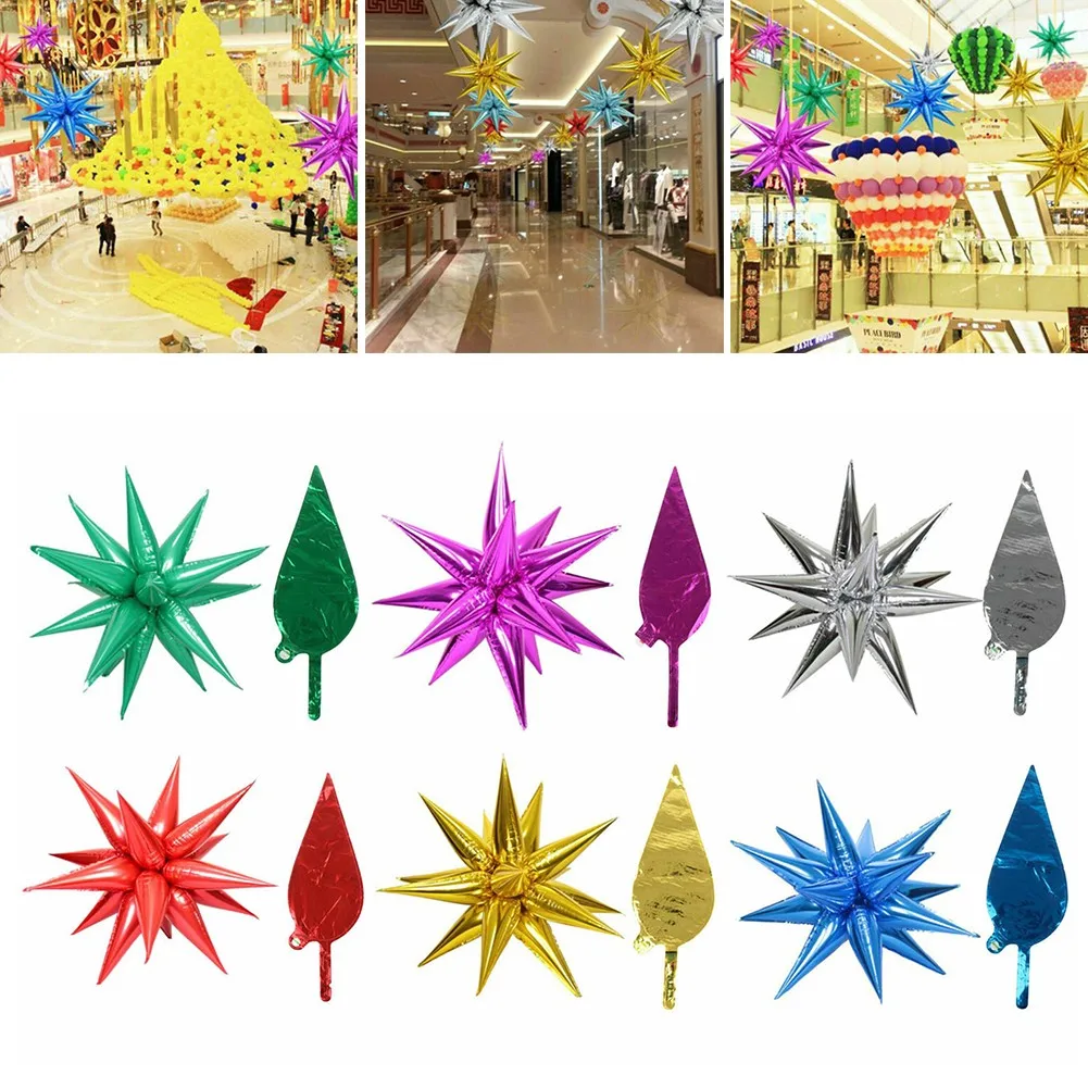 

12pcs/lot Explosion Star Balloons Birthday Party Opening Ceremony Wedding Decoration Water Drop Cone DIY Inflatable Ballon Party