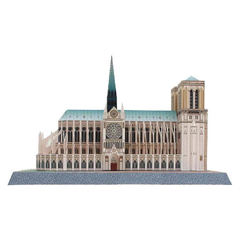 

France Cathedral Notre Dame De Paris DIY 3D Paper Model Building Kit Cardboard Art Crafts Child Educational Puzzle Toys