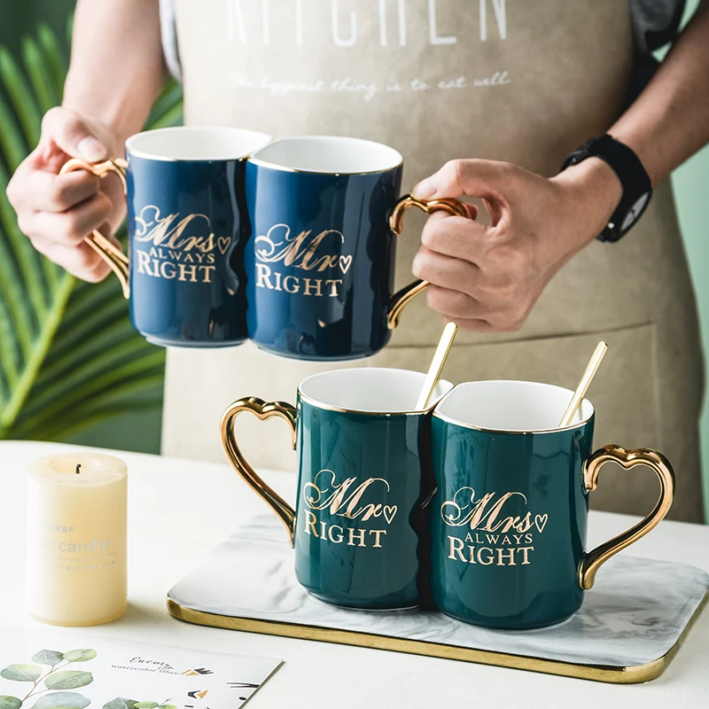 Современные керамические парные кружки и блюдца в форме сердца подарок для