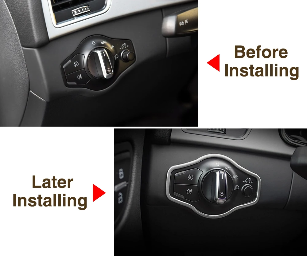 Стайлинг автомобиля из нержавеющей стали кнопка переключения передней фары