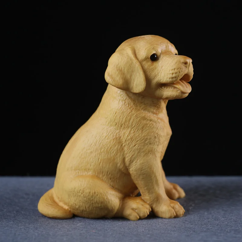 Китайская деревянная Статуэтка счастливая собака Процветающая для богатства и