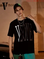 new vlone short sleeved female 3m reflective big v street loose couple breathable loose t shirt mens trend