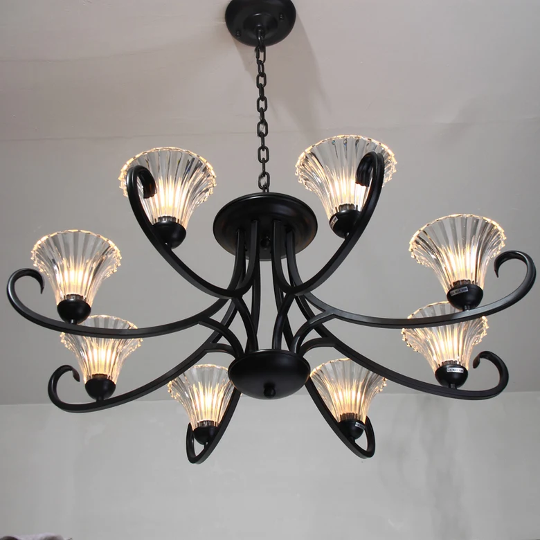 

Suspension Luminaire Pendant Lights Black 8 Tieyi Living Room Fashion Brief Bedroom Lights American Style Crystal Pendant Light