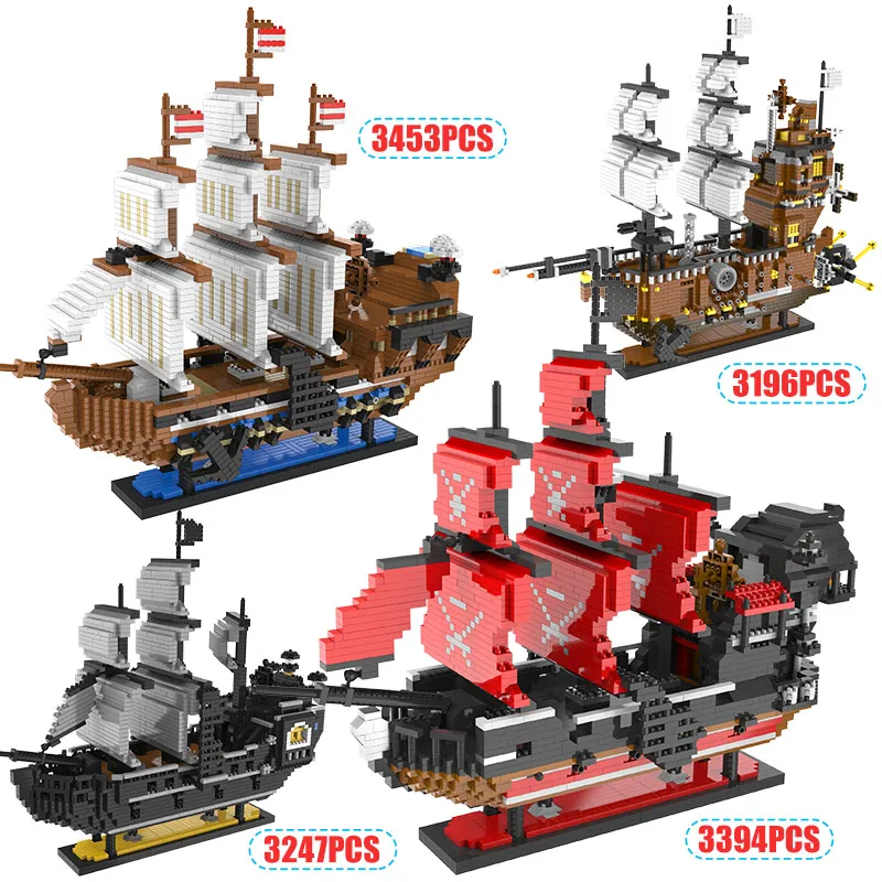 Пиратский корабль с черным жемчугом королева Анны 3D модель сделай сам мини блоки