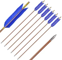 31 inch hunting bamboo arrows target arrows with 4 5 8 turkey feather for outdoor recurve bow and longbows hunting shooting