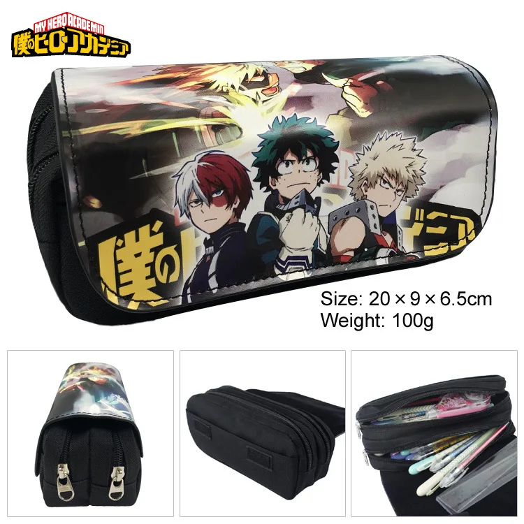 

20CM NEW My Hero Academia Midoriya Izuku Bakugou Katsuki pattern Bag Pencil case Model Gift for student/kids