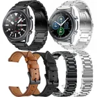 Металлический ремешок и браслет из натуральной кожи для Samsung Galaxy watch 3 45 мм 41 ммActive 2 46 мм42 мм Gear S3 Frontier 20 22 мм, 2 шт.