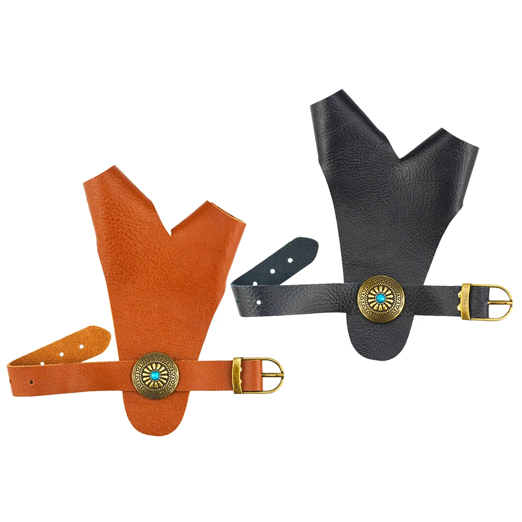 

Archery Finger Guard Tab Protector Archery Glove Pad Cow Leather for Left Hand Hunting Outdoors