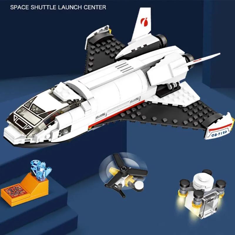 

Space Shuttle Building Blocks Spaceship Astronaut Rocket Space Station Satellite Launch Base Bricks 3D Model Toys Children Gifts