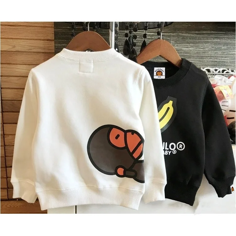 

Модный брендовый Новый Детский принт BAPE высококачественный плюс бархатный пуловер