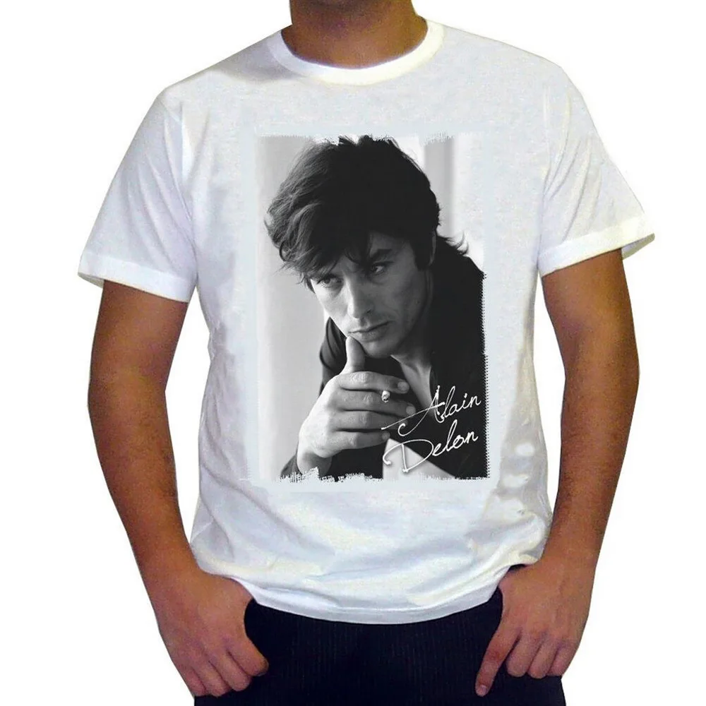 Alain Delon 1 футболка Homme Manches Courtes Coton Blanc Cadeau Хлопковая мужская размера плюс| |
