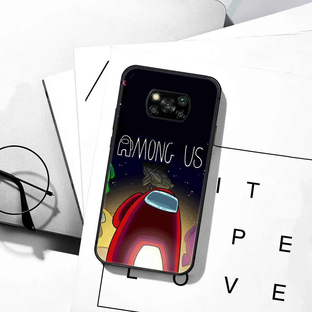 

Amonger Game Us Phone Case For Xiaomi Mi 8 9 Note 10 A3 9T 10T 11 Poco x3 Lite Pro NFC Ultra black Shell Painting Cover Tpu Cell