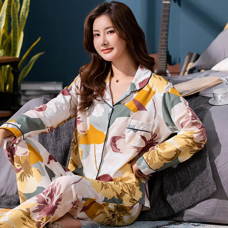 

Brand Women Pajamas Sets Animal Print Large Size Lady Sleepwear Women's Pijamas Suit Home Clothes Pyjama Femme M L XL XXL XXXL