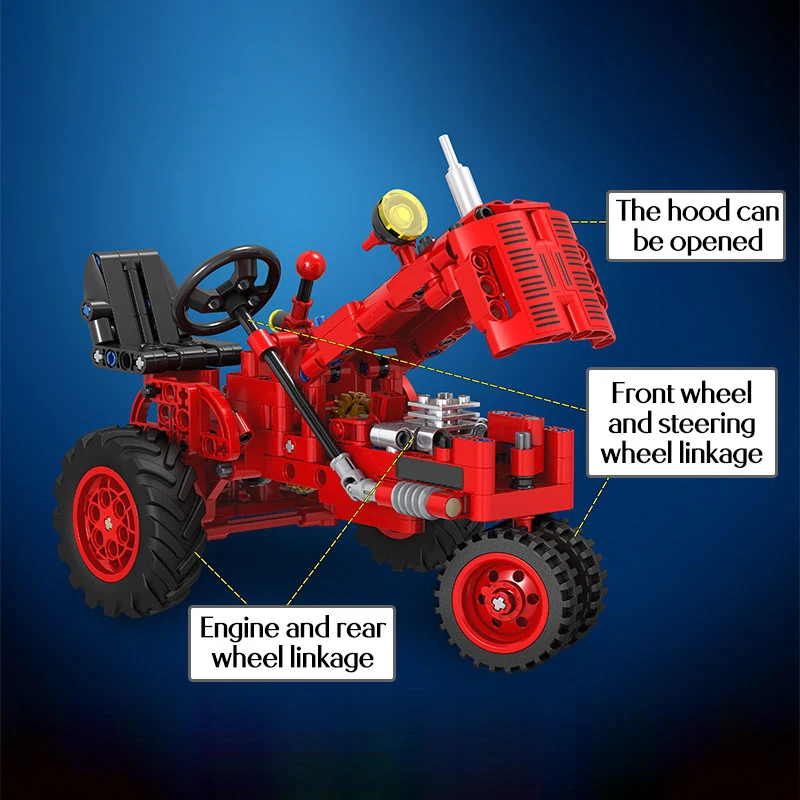 UiTeZool классический старый трактор строительный блок автомобиля ingly Technic DIY